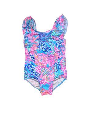 Lilly Pulitzer Girl's Size 3 One-Piece Swimsuit Ruffled 009764